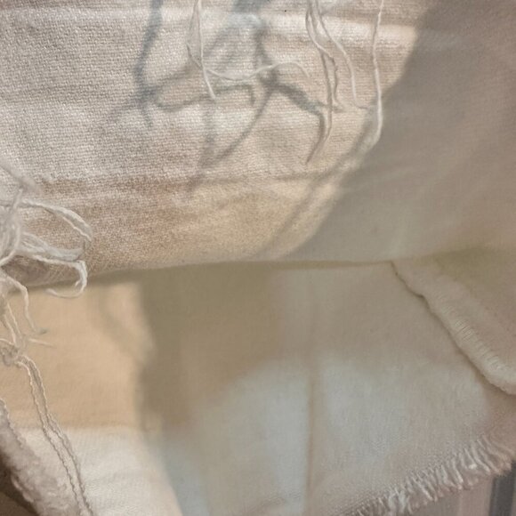 Risen Flare Leg Stretch Jeans Womens Size 9/29 Mid Rise White Denim Raw Hem - Picture 6 of 12